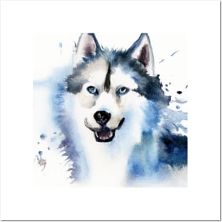 Siberian Husky Watercolor - Gift For Dog Lovers Posters and Art